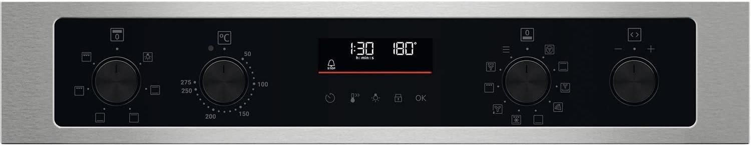 Zanussi Series 40 Airfry Built - in Double Oven ZKCNA7XN, 61L Capacity, Catalytic Cleaning, LED Display, Fan Controlled Defrosting, Antifingerprint, Stainless Steel - Amazing Gadgets Outlet