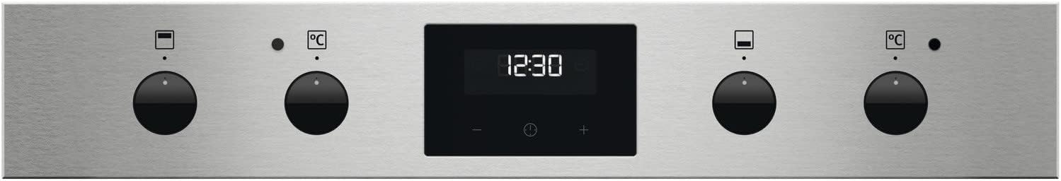 Zanussi SurroundCook Built In Double Oven ZPHNL3X1, 45L Capacity, 59.4 cm, Self Cleaning With Clean Enamel, Fan Controlled Defrosting, LED Display, Antifingerprint Coating, Stainless Steel - Amazing Gadgets Outlet