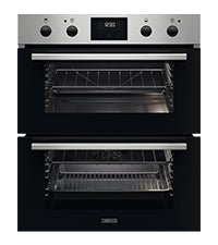 Zanussi SurroundCook Built In Double Oven ZPHNL3X1, 45L Capacity, 59.4 cm, Self Cleaning With Clean Enamel, Fan Controlled Defrosting, LED Display, Antifingerprint Coating, Stainless Steel - Amazing Gadgets Outlet