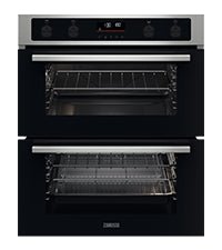 Zanussi SurroundCook Built In Double Oven ZPHNL3X1, 45L Capacity, 59.4 cm, Self Cleaning With Clean Enamel, Fan Controlled Defrosting, LED Display, Antifingerprint Coating, Stainless Steel - Amazing Gadgets Outlet