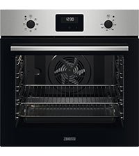 Zanussi SurroundCook Built In Double Oven ZPHNL3X1, 45L Capacity, 59.4 cm, Self Cleaning With Clean Enamel, Fan Controlled Defrosting, LED Display, Antifingerprint Coating, Stainless Steel - Amazing Gadgets Outlet