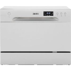 Zanussi ZDM17301SA Freestanding Counter Top Dishwasher, Compact Dishwasher, 55 cm Width, 6 Place Settings, 6 Programmes, Residual Drying, 52dB, Silver [Energy Class F] - Amazing Gadgets Outlet