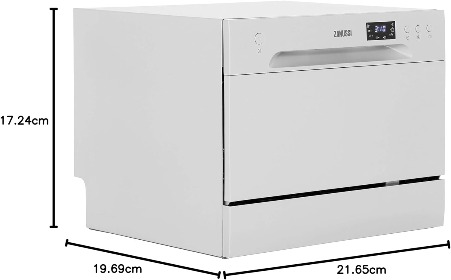 Zanussi ZDM17301SA Freestanding Counter Top Dishwasher, Compact Dishwasher, 55 cm Width, 6 Place Settings, 6 Programmes, Residual Drying, 52dB, Silver [Energy Class F] - Amazing Gadgets Outlet