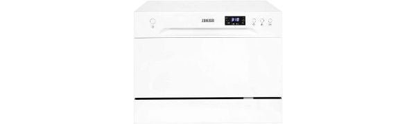 Zanussi ZDM17301WA Freestanding Counter Top Dishwasher, Compact Dishwasher, 55 cm Width, 6 Place Settings, 6 Programmes, Residual Drying, 52dB, White [Energy Class F] - Amazing Gadgets Outlet