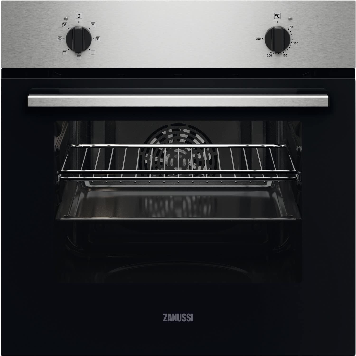 Zanussi ZPV2000BXA Built In Electric Single Oven and Ceramic Hob Pack, 58 Litre Capacity, Multifunctional Oven, Grease - proof Enamel Coating, 64cm, Stainless Steel / Black, [Energy Class A] - Amazing Gadgets Outlet