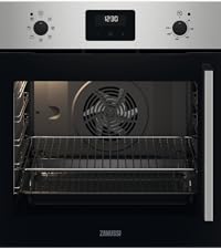 Zanussi ZPV2000BXA Built In Electric Single Oven and Ceramic Hob Pack, 58 Litre Capacity, Multifunctional Oven, Grease - proof Enamel Coating, 64cm, Stainless Steel / Black, [Energy Class A] - Amazing Gadgets Outlet