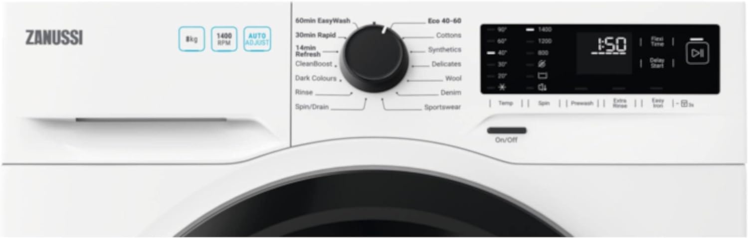 Zanussi ZWF842D1DG 8kg 1400rpm A Rated Washing Machine - White - Amazing Gadgets Outlet