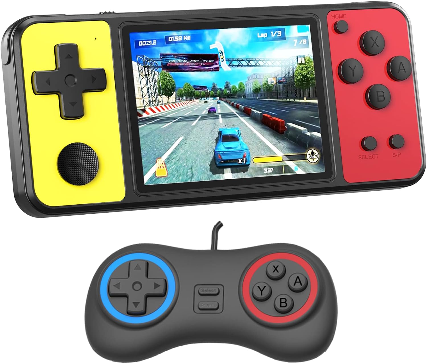 ZHISHAN Handheld Game Console for Kids with 3.0" Screen Gamepad AV Output Built in 270 Classic Retro Video Games Portable Gaming Player Toy for Kids Birthday (Black Yellow) - Amazing Gadgets Outlet