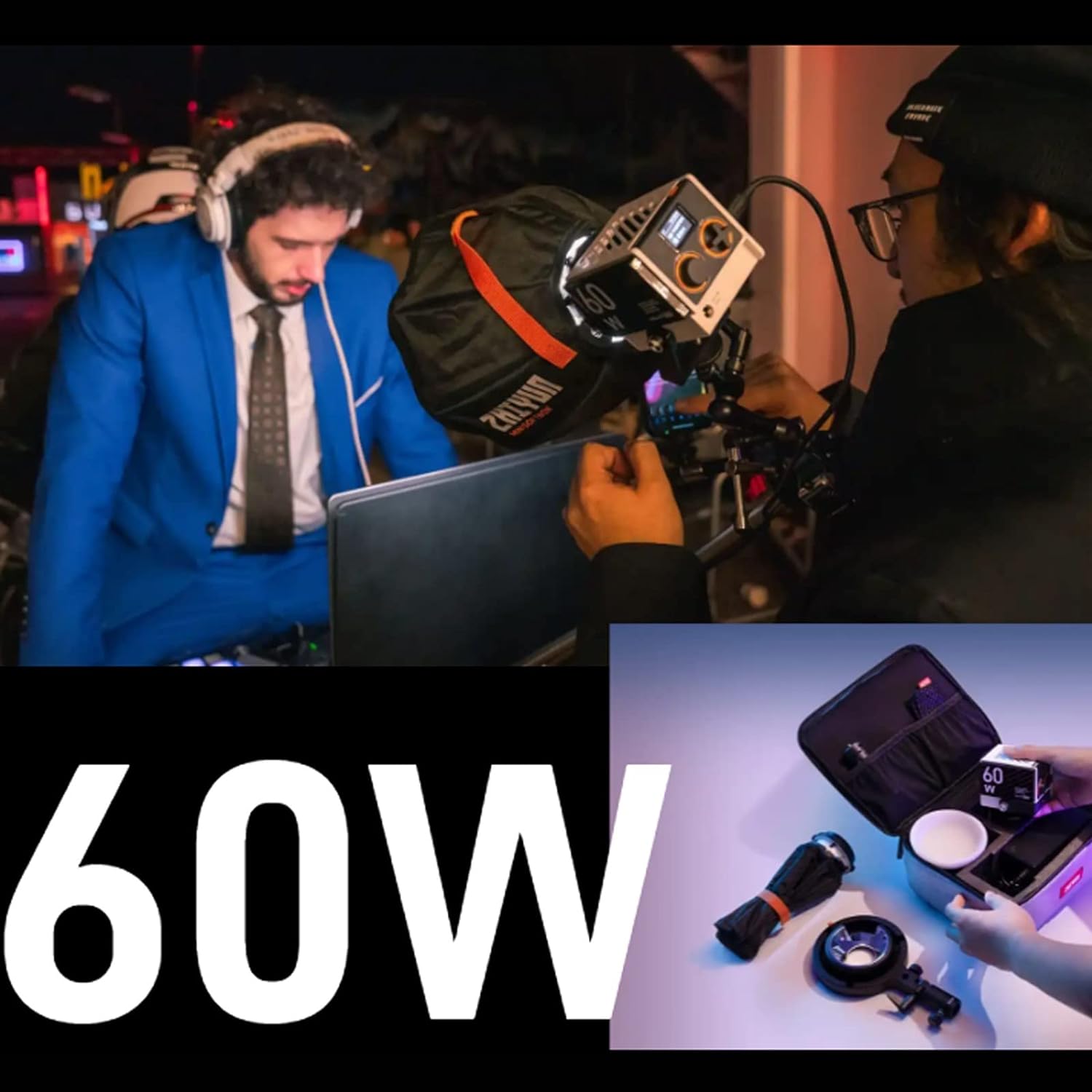 Zhiyun Molus G60 60W LED Video Light CCT 2700K~6500K, CRI?96 TLCI?97 ZY Mount Manual and App Control Continuous Lighting for Photography, Studio Video Lighting, YouTube, Vlog, Live Stream, etc - Amazing Gadgets Outlet