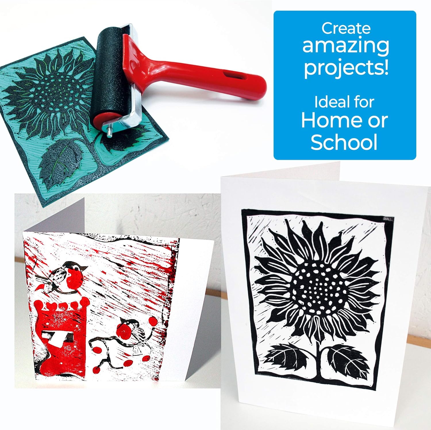 Zieler Lino Cutting & Printing Starter Kit (30 - pieces) Ideal for School or Home. Perfect for Beginner or Advanced projects such as Greeting Cards, Stamps & much more. Includes Starter Booklet! - Amazing Gadgets Outlet