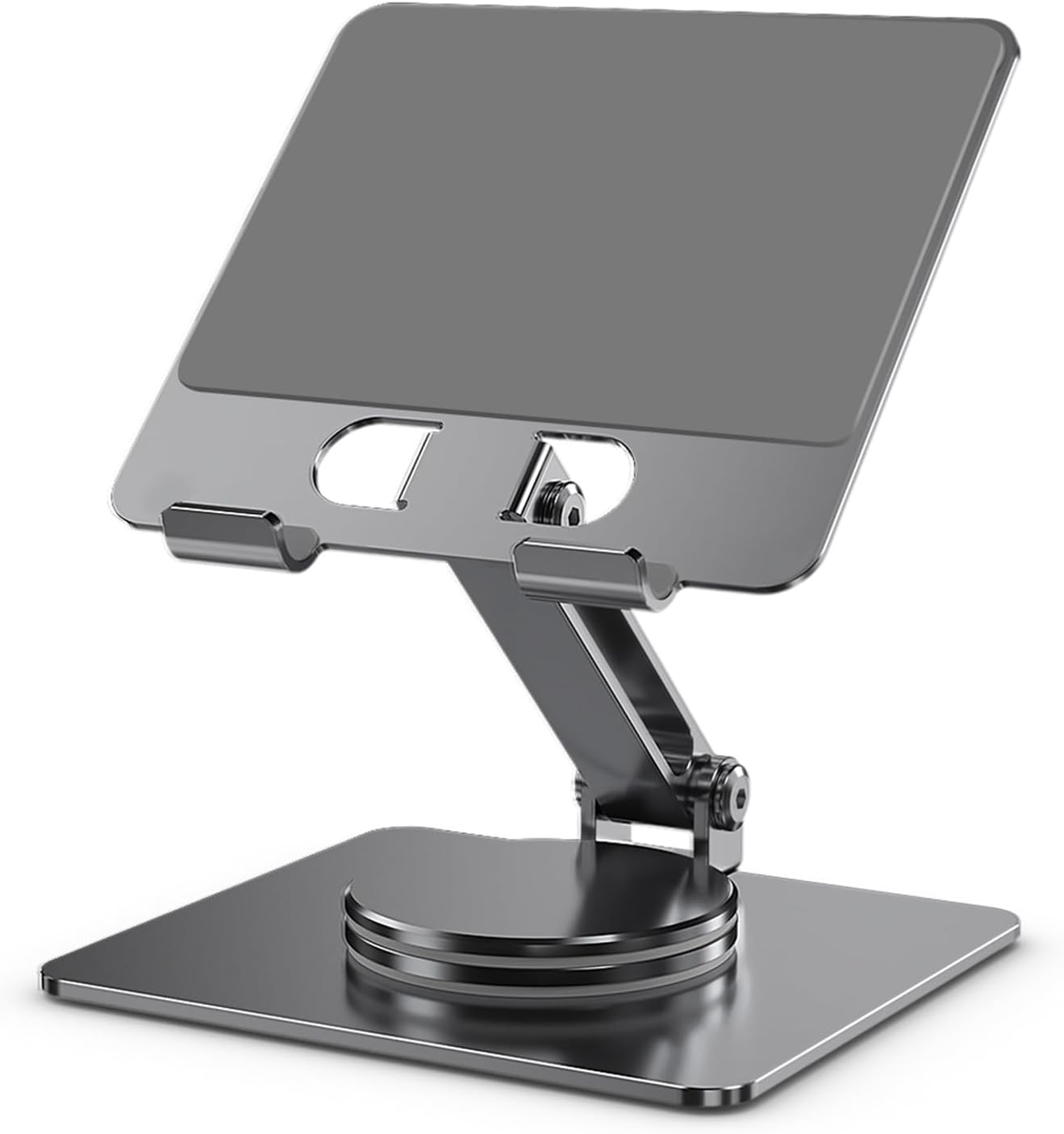 Zienstar - Swivel Tablet Stand Desktop,360° Rotatable,Adjustable Foldable Aluminum Holder for Tablet,iPad,Mobile Phone 4–14 Inch (Gray) - Amazing Gadgets Outlet