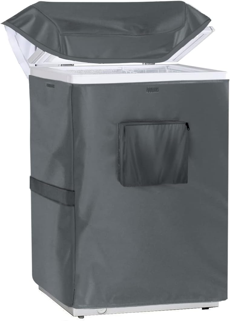 ZILOMI Chest Freezer Cover, Outdoor Deep Cover Waterproof, fit for 7.0 Cubic Feet, Top with Zipper to Open, no need to disassemble,Grey,23"L X 22"W X 34"H   Import  Single ASIN  Import  Multiple ASIN ×Product customization General Descri - Amazing Gadgets Outlet