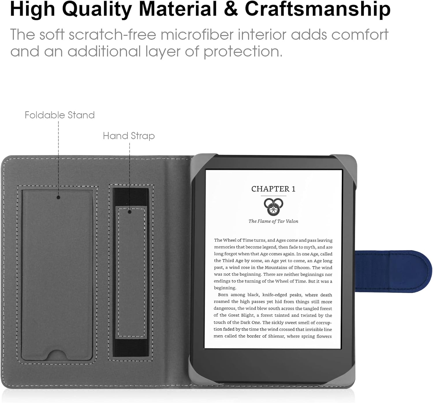 ZOENHWA Universal Case for 6",6.8" Kindle paperwhite E - reader, Compatible with Kobo Clara HD/Kindle 2022 & 2019/Kobo Clara 2E Leather Stand Cover for 6 - 6.8'' PocketBook/Tolino/Sony E - Book Reader - blue - Amazing Gadgets Outlet