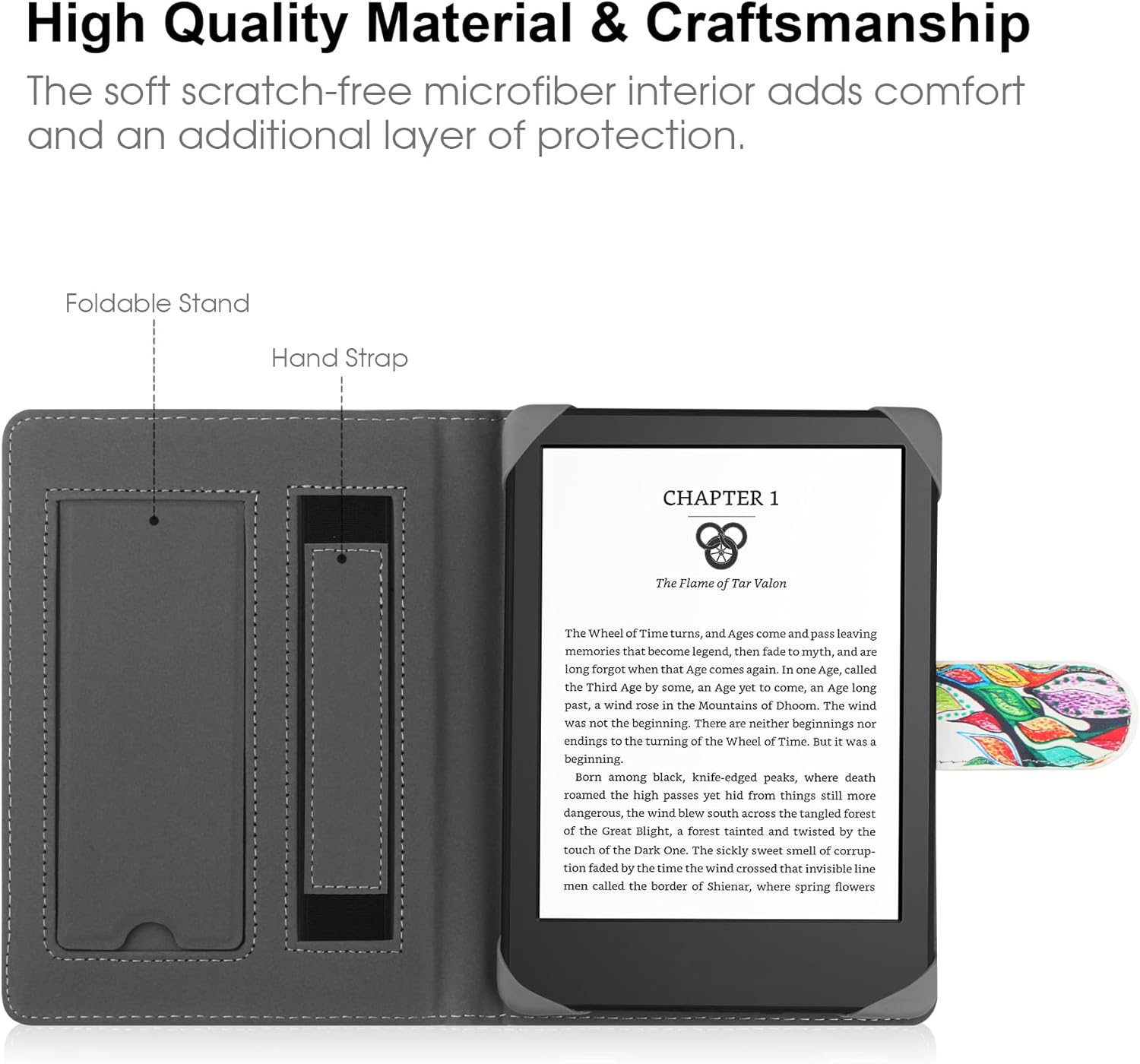 ZOENHWA Universal Case for 6",6.8" Kindle paperwhite E - reader, Compatible with Kobo Clara HD/Kindle 2022 2019/Kobo Clara 2E Leather Stand Cover for 6 - 6.8'' PocketBook/Tolino/Sony E - Book Reader - Tree - Amazing Gadgets Outlet