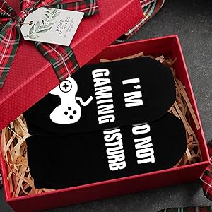 ZoomPlay Novelty Socks Funny Socks DO NOT DISTURB, I'M GAMING Socks, Gamer Socks, Birthday Present Christmas Gifts for Game Lovers Men Women Unisex, Without Gift Box - Amazing Gadgets Outlet