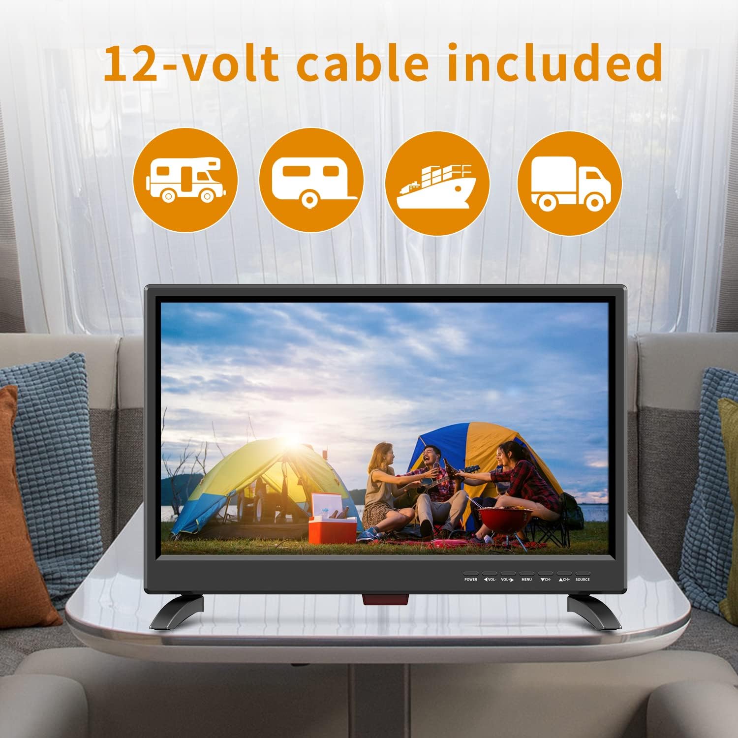 ZOSHING 19 inch Full HD 1080P LED TV,19 inch small tv with Digital T2 Tuner Freeview Receive,HDMI.VGA.USB slot,12 Volt charger cable for Small Lounge Kitchen Campervan(UK2023) - Amazing Gadgets Outlet