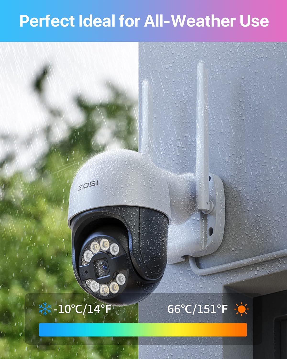 ZOSI 2MP WiFi Security Camera Outdoor, 1080P Pan/Tilt CCTV Camera with Person Vehicle Detection, Color Night Vision, Light Siren Alarm, 2 - Way Audio, Alexa, Cloud & SD Card Storage, C289 - Amazing Gadgets Outlet