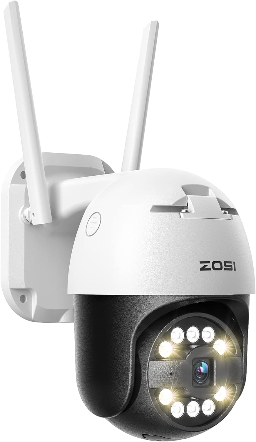 ZOSI 3K WiFi Security Camera Outdoor, 5MP Pan/Tilt Home CCTV Camera with Person Vehicle Detection, Spotlight Siren, Auto Tracking, Color Night Vision, Cloud & SD Card Storage, Work with Alexa, C296 - Amazing Gadgets Outlet