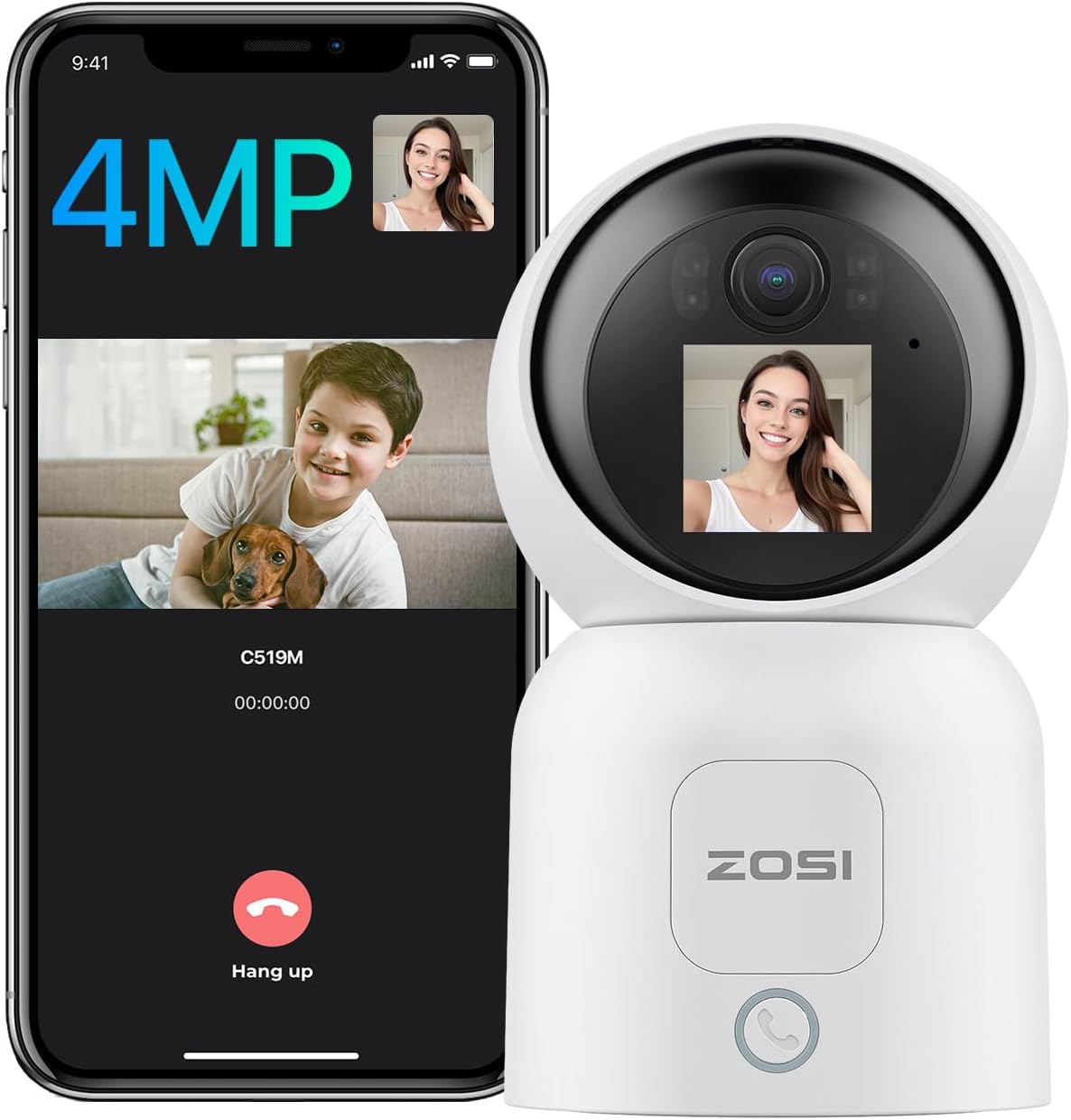 ZOSI C518 2K 3MP Pan/Tilt Security Camera,360° Views Baby/Pet Dog Monitor,2.4G/5G Dual - Band WiFi Indoor Cam with App,Smart Person Detection,2 Way Aud,Cloud & SD Card Storage,Works with Alexa - Amazing Gadgets Outlet