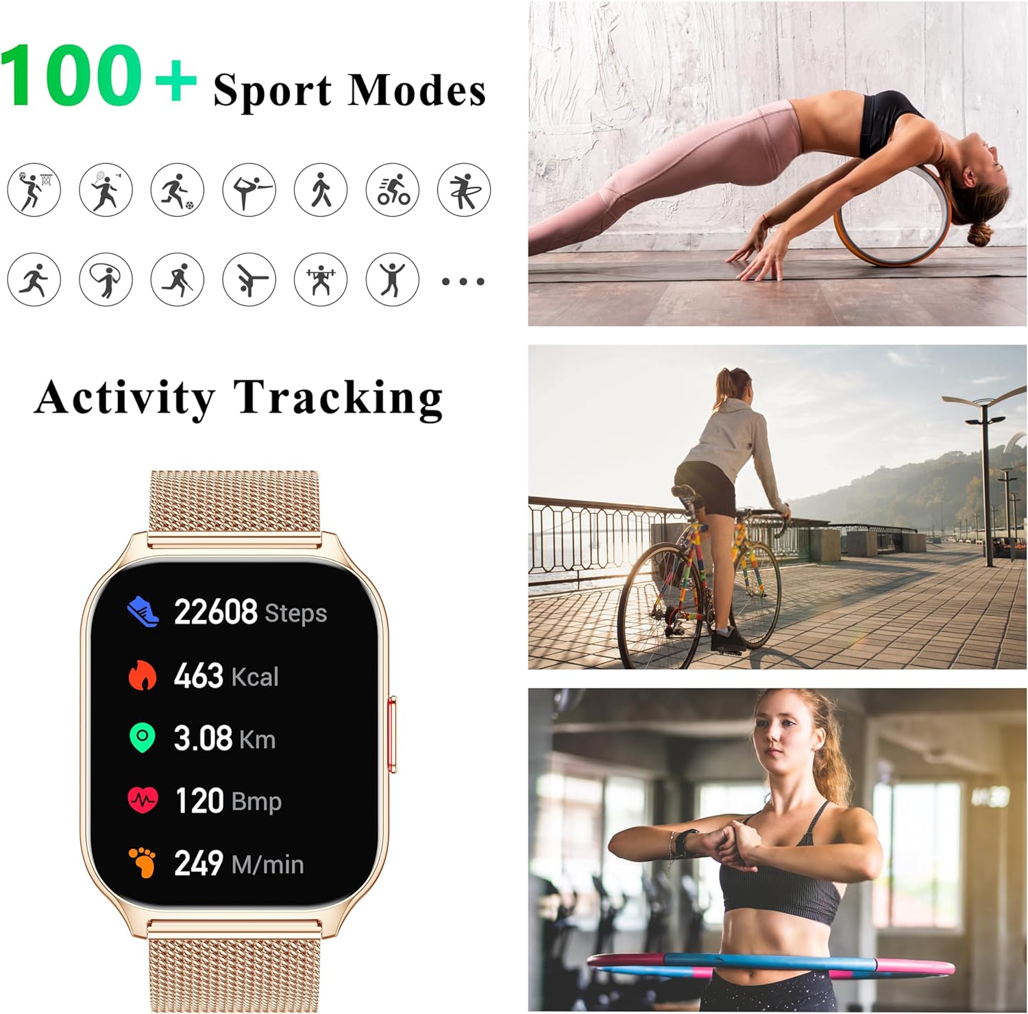 ZOSKVEE Smart Watch Answer/Make Calls, 2.01" Smartwatch Men Women, Fitness Watch with Blood Pressure, Sleep Monitor, Step Counter, 110+ Sports, IP68 Waterproof Fitness Smartwatches for Android iOS - Amazing Gadgets Outlet