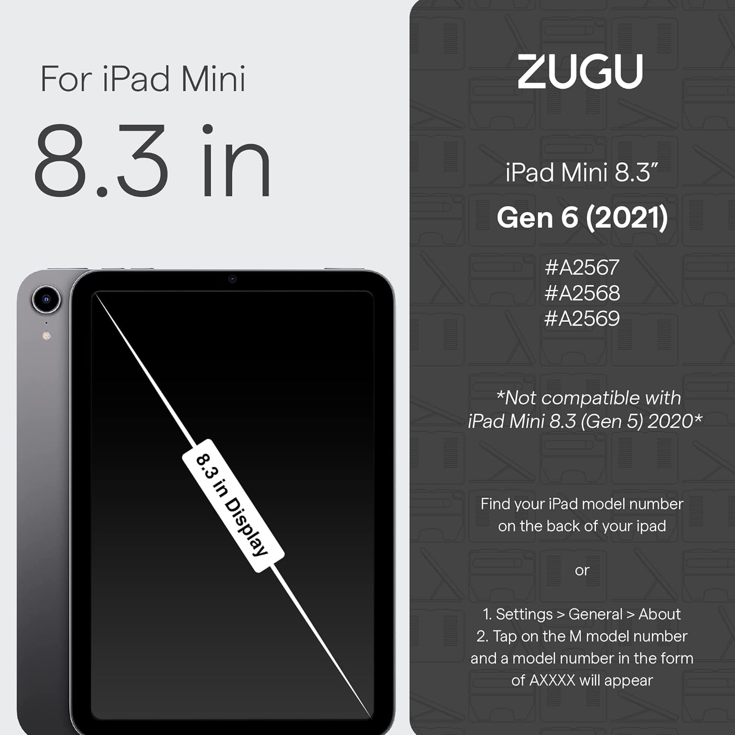 ZUGU Case for 2021 iPad Mini (6th Gen) Ultra Slim Protective Cover - Wireless Apple Pencil Charging - Convenient 7 - angle Magnetic Stand & Auto Sleep/Wake [ Pine ] - Amazing Gadgets Outlet